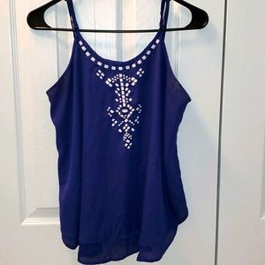 Charming Charlie navy flowing tank top